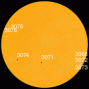 All of these sunspots have stable magnetic fields that pose little immediate threat for strong flares. [Photo courtesy of NASA SDO/HMI]