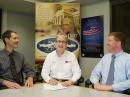 ARRL President Kay Craigie, N3KN (center), signs the updated Memorandum of Understanding between the ARRL and the National Weather Service at the NWS office in Blacksburg, Virginia. With Craigie are NWS Meteorologist-in-Charge David A. Wert KB2FZO (left), and NWS Warning Coordination Meteorologist Phil J. Hysell KI4CKP. [Carter Craigie, N3AO, Photo]