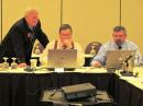 From the left: Northwestern Division Director Jim Fenstermaker, K9JF, Chief Financial Officer Barry J. Shelley, N1VXY, and General Counsel Christopher D. Imlay, W3KD. [photo by Harold Kramer, WJ1B]