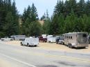 The Equine Evacuation staging area on Empire Grade Road near the University of California, Santa Cruz.