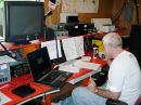 Bob Boehmer, KG3F, at the Skyview Radio Society station working the hike as net control.